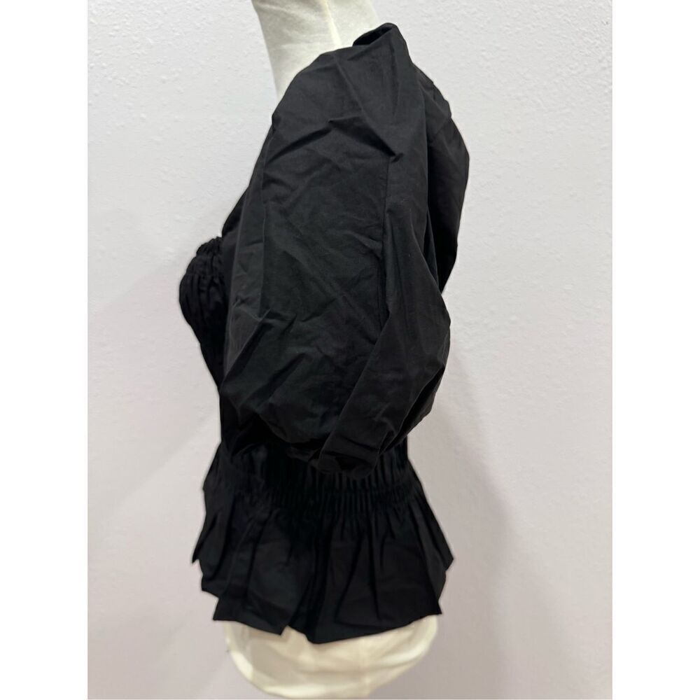 ASTR THE LABEL women of shoulde blouse black size small puff sleeves - Picture 3 of 9